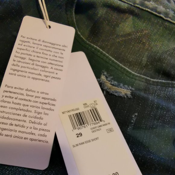 🆕Guess Slim Raw Edge Shorts Green Camo 29W - Picture 9 of 10